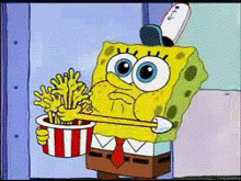 Spongebob Eating Popcorn