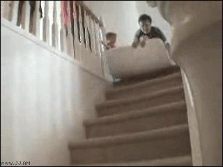 stair sledding