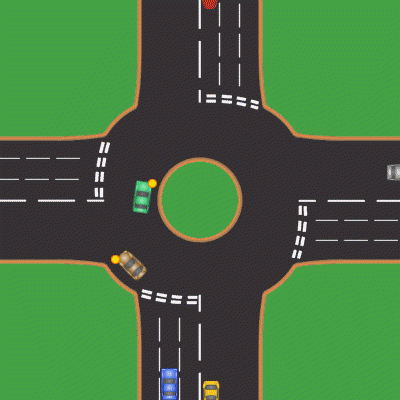 uk roundabout 8 cars