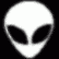 white glowing animation alien