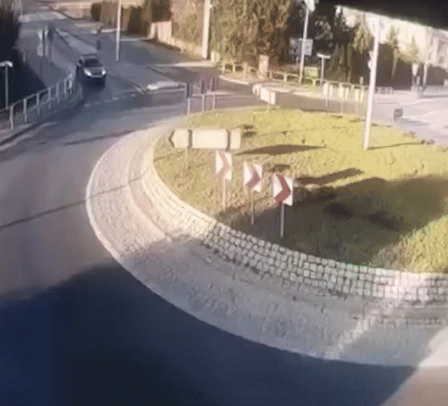 epic roundabout car jump