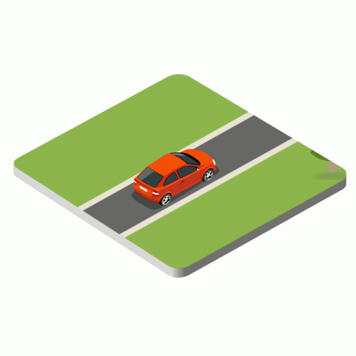74839 car isometric 3d animation navigation car red car in nature car on the road