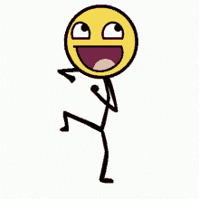 animated dancing smiley smoji stick figure