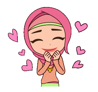 cute animated muslim girl in pink 38