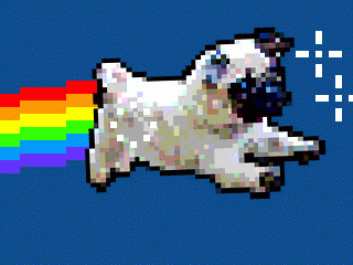 pixel rainbow pug gif