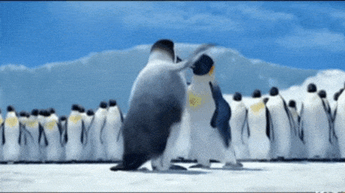 dancing penguins happy feet gif 02
