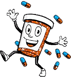Happy Pill Sparkling Bottle Sticker GIF